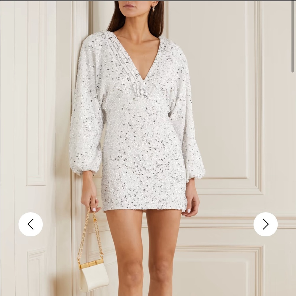 Retrofete Aubrielle Sequined Chiffon Mini Dress